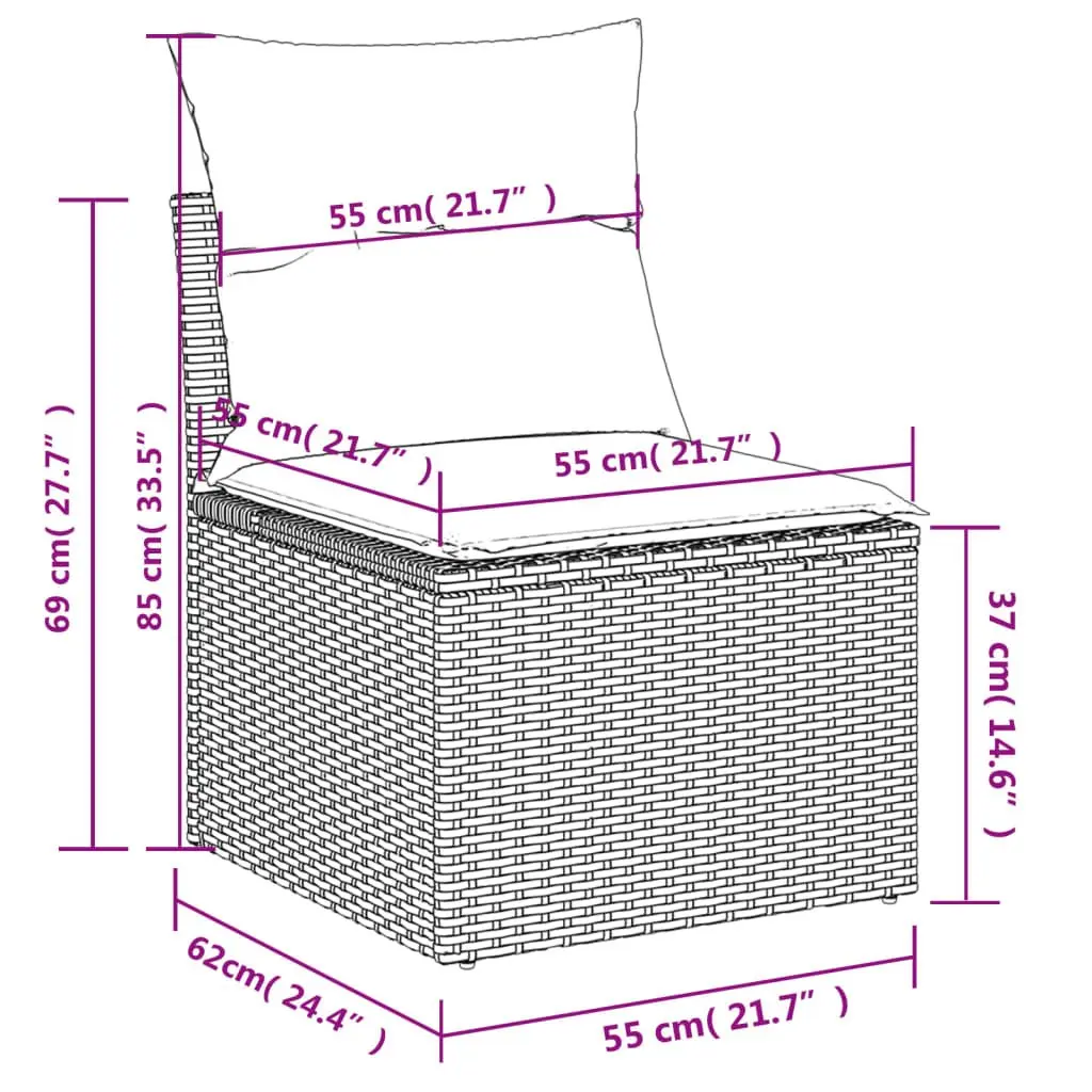 Outdoor Garden Sofa Set 4 Piece Poly Rattan Beige Cushions Patio Furniture