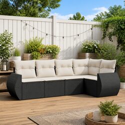 Friendly 5 Piece Black Outdoor Sofa Set