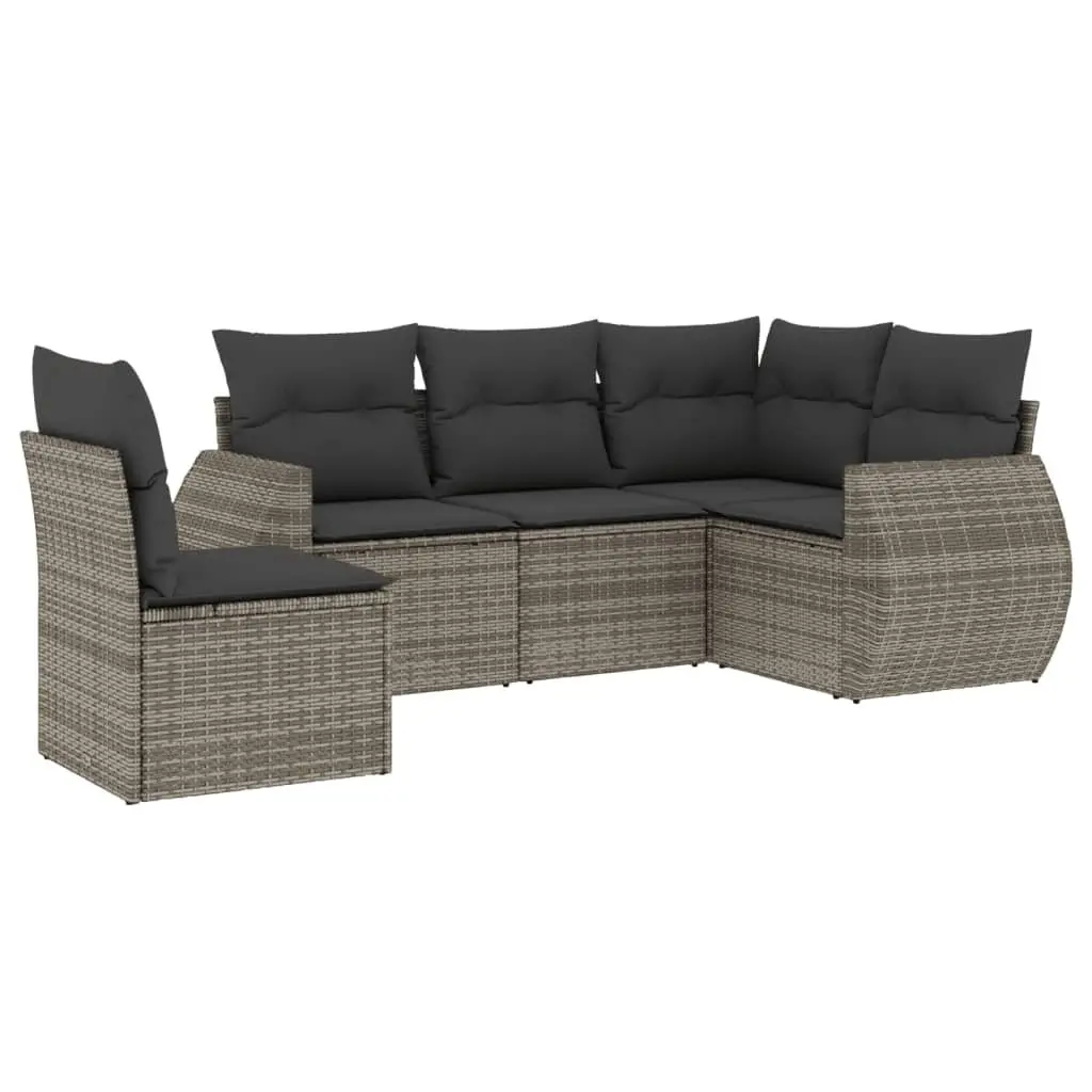 5 Piece Garden Sofa Set with Cushions