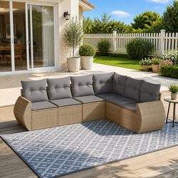 Friendly 6 Piece Garden Sofa Set for Outdoor Fun