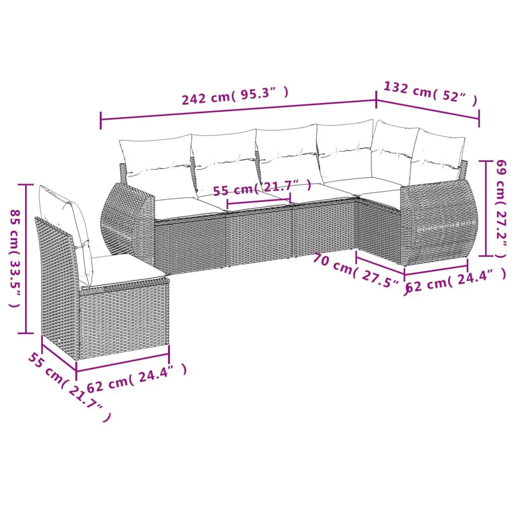 6-Piece Garden Sofa Set