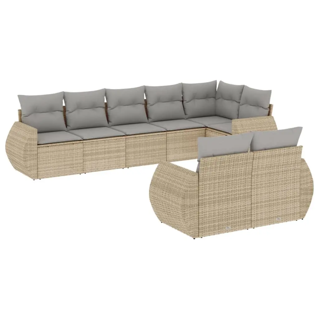 Outdoor Sectional Sofa Set 8 Piece Garden Furniture Patio Seating with Cushions