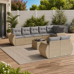 Friendly Outdoor Sofa Set - 9 Pieces in Beige