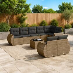 Friendly 9 Piece Grey Outdoor Sofa Set for Your Space