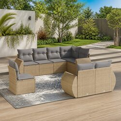 Your Ideal 8 Piece Garden Sofa Set in Beige