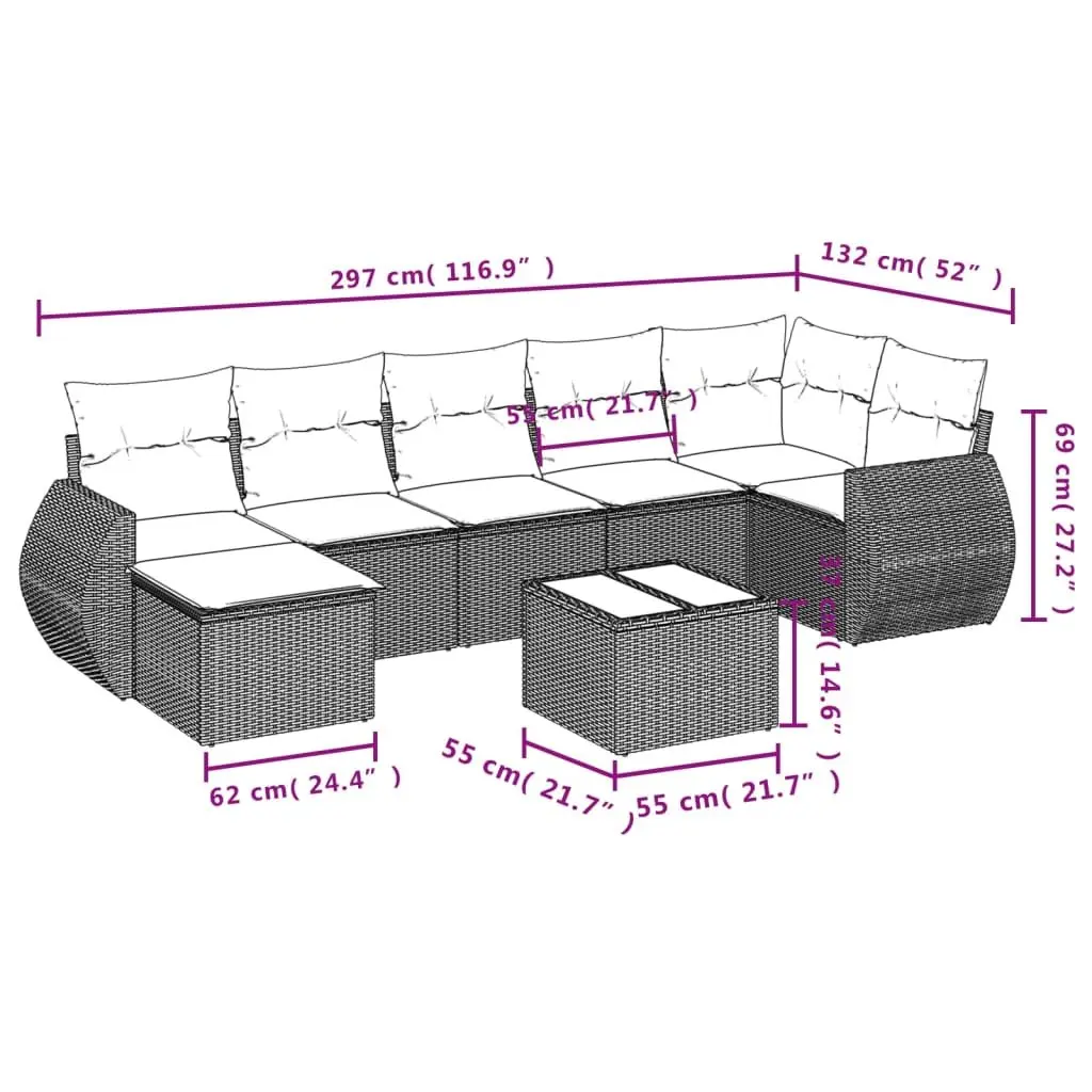 Outdoor 8-Piece Sectional Sofa Set