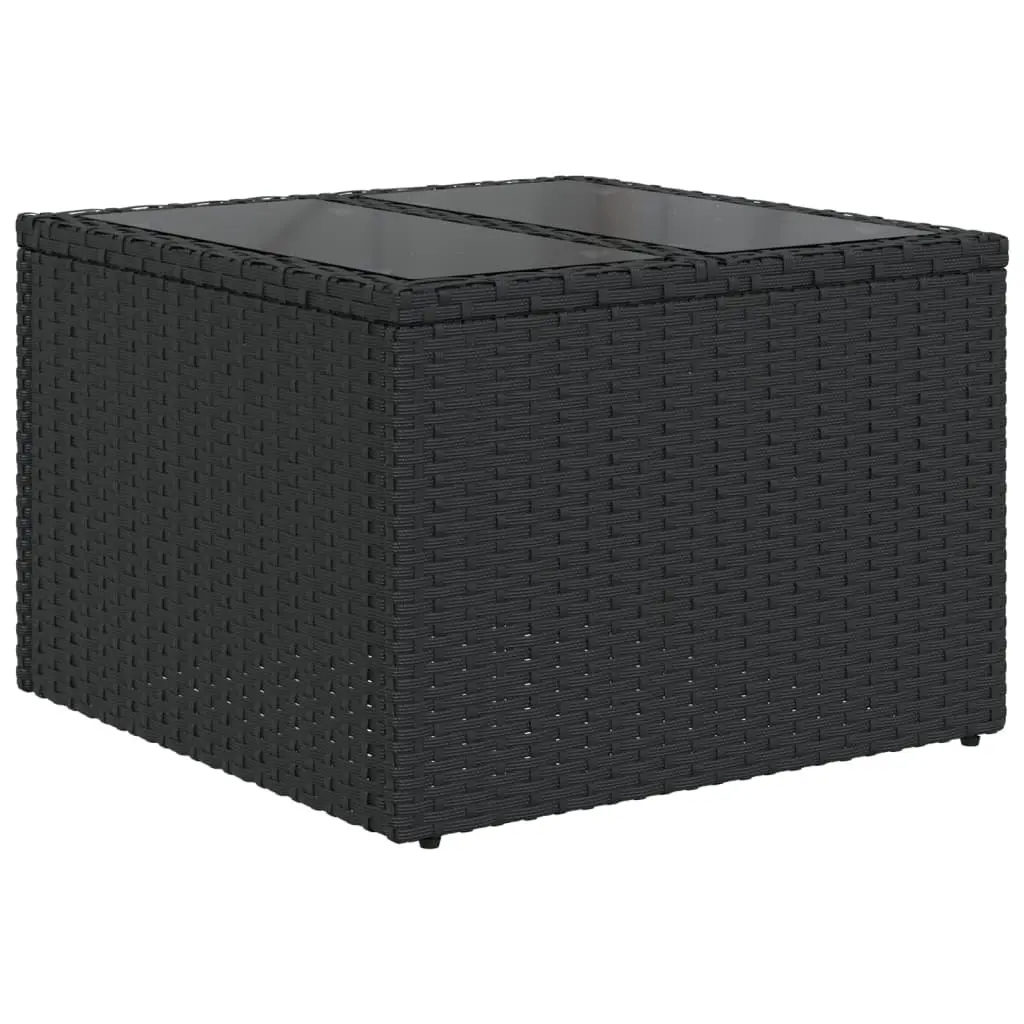 Outdoor Sectional Sofa Set 8 Piece Garden Furniture Black Poly Rattan Modular