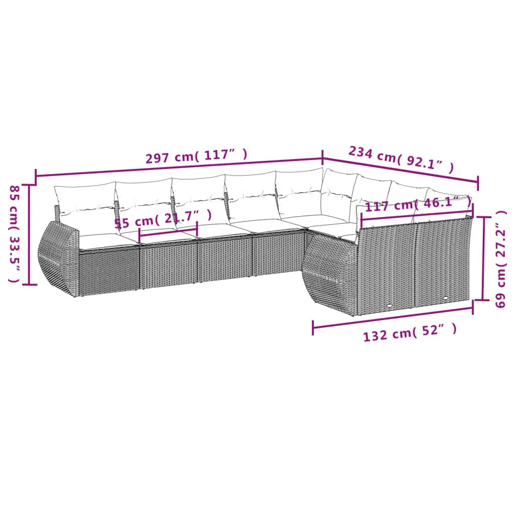 Outdoor 9 Piece Modular Sofa Set