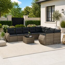Your New 10-Piece Grey Outdoor Sofa Set Awaits