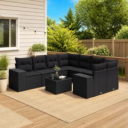 Friendly 9-Piece Outdoor Sectional Sofa Set for You