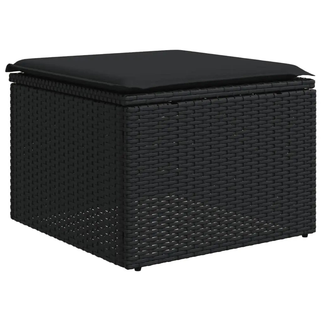 ModularOutdoorGardenSofaSet5PieceBlackRattanDesignwithCushions