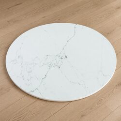 Add a Touch of Elegance with a White Round Marble Design Table Top Ø60cm