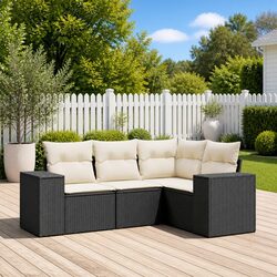 Your Ideal 4 Piece Black Rattan Outdoor Sectional Set