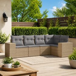 Outdoor Sectional Sofa Set 5 Piece Garden Furniture Modular Patio Seating with