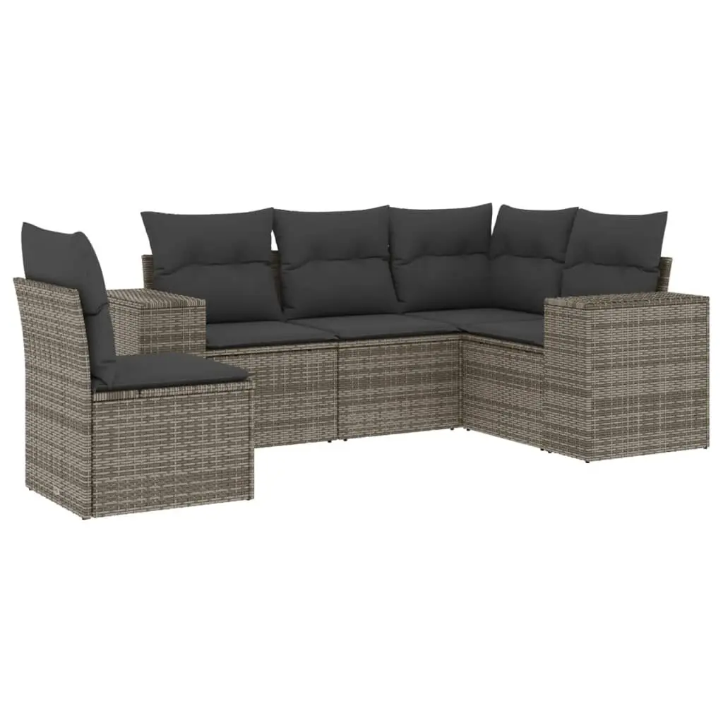 Garden Sofa Set 5 Piece Outdoor Furniture Patio Lounge with Cushions Grey