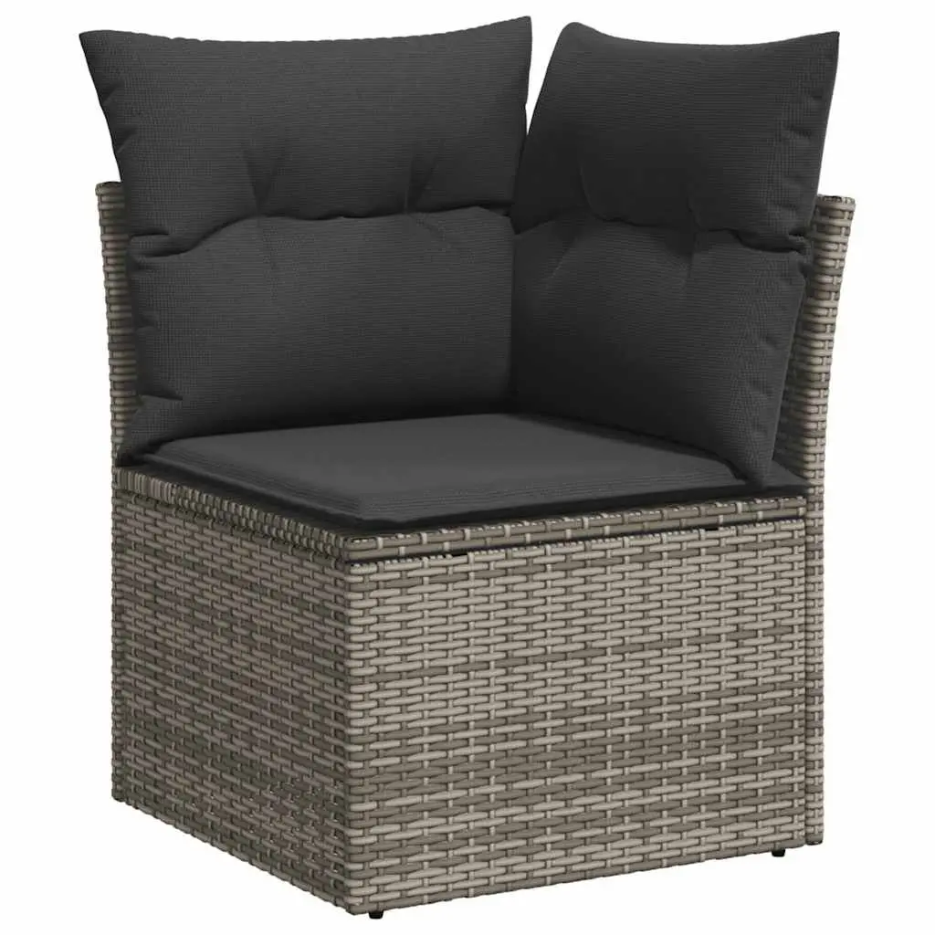 Garden Sofa Set 6 Piece Outdoor Furniture Grey Poly Rattan Patio Seating