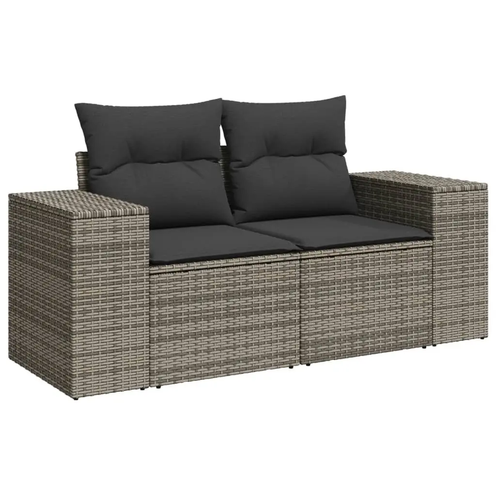 Garden Sofa Set 6 Piece Outdoor Furniture Grey Cushions Modular Patio Seating