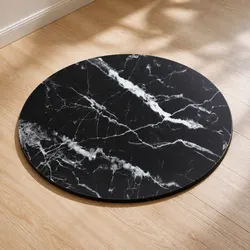 Your Perfect Round Black Marble Glass Table Top at 50cm