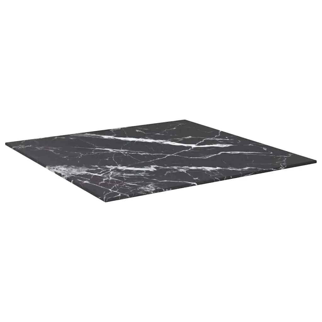 Tempered Glass Table Top 60x60cm Black Marble Design Dining Coffee Furniture