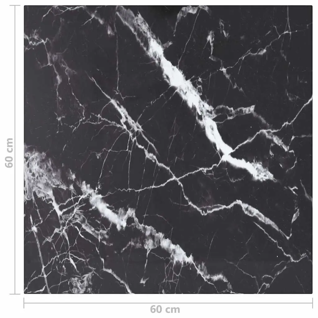 Tempered Glass Table Top 60x60cm Black Marble Design Dining Coffee Furniture