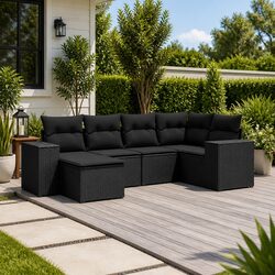 Your Perfect 6 Piece Black Outdoor Sofa Set Awaits