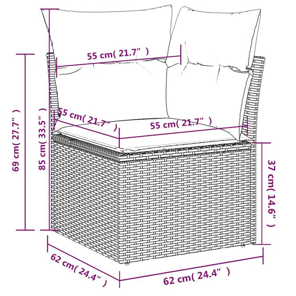 6 Piece Black Outdoor Sofa Set