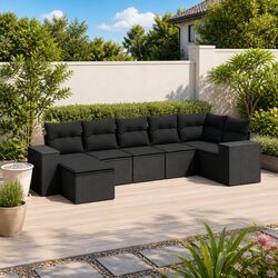 7 Piece Modular Garden Sofa Set for Relaxing Outdoors