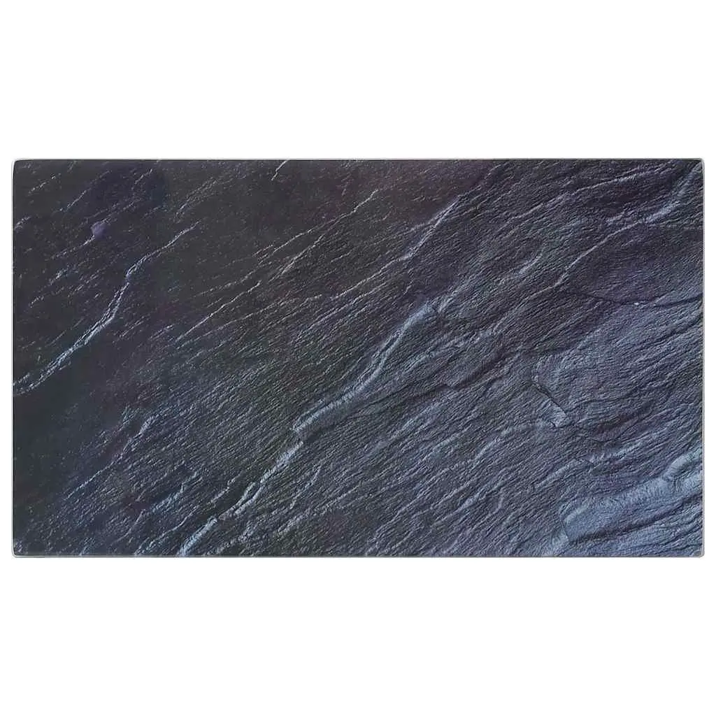 Tempered Glass Chopping Boards Black Stone Pattern Set of 2
