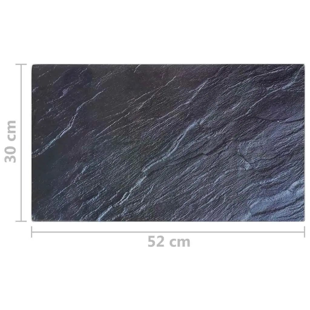 Tempered Glass Chopping Boards Black Stone Pattern Set of 2