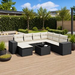 Your 8-Piece Black Rattan Garden Sofa Set Awaits