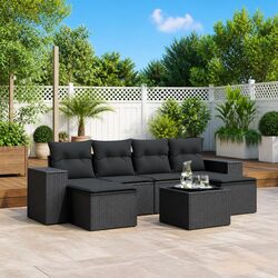 You’ll Love This 7 Piece Black Rattan Outdoor Sofa Set