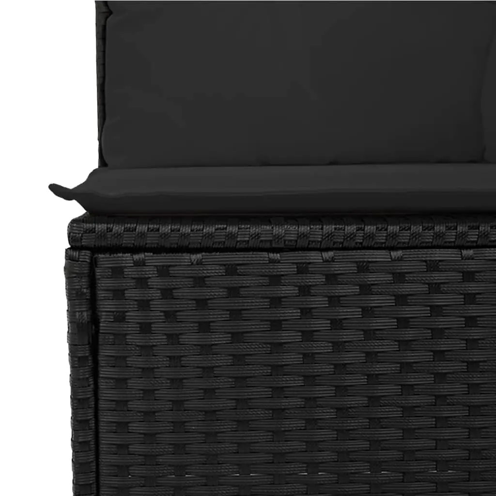 Modular Black Rattan 8 Piece Outdoor Garden Sofa Set with Cushions for Patio and Backyard