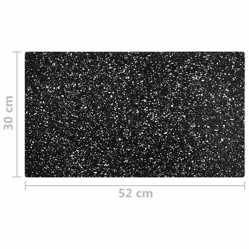 Tempered Glass Chopping Boards Set Black Granite Pattern 2 Piece