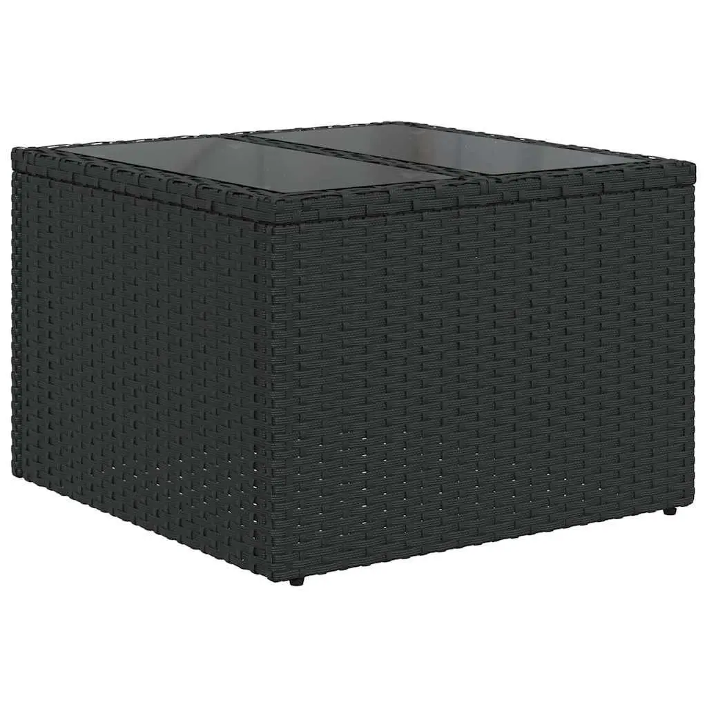 Garden Sofa Set 10 Piece Outdoor Furniture Black Poly Rattan Modular Cushions