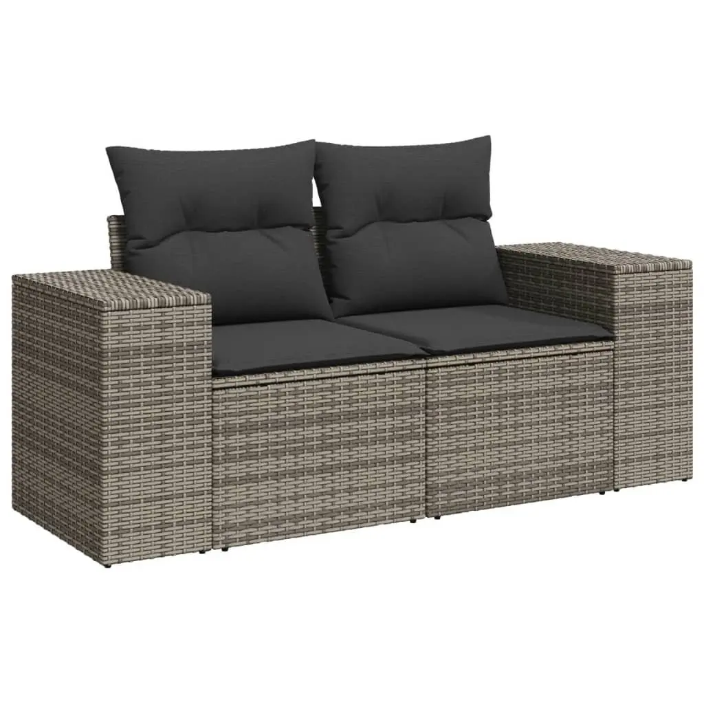 Garden Sofa Set 10 Piece Outdoor Furniture with Cushions Grey Rattan Patio