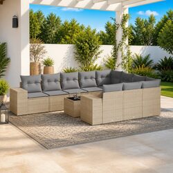 Friendly 11-Piece Patio Sofa Set - Beige