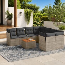 Your New Favorite Outdoor Sofa Set: 9 Piece Grey Rattan