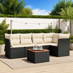 Your Perfect 6-Piece Black Garden Sofa Set with Cushions
