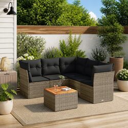 Your New 6-Piece Garden Sofa Set in Grey with Cushions