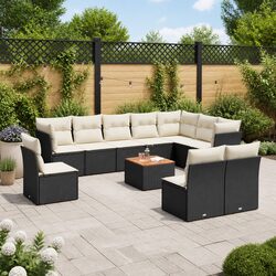 Enjoy Your Outdoor Space with 11-Piece Black Sofa Set