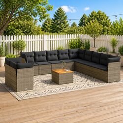 Friendly 12 Piece Grey Modular Garden Sofa Set