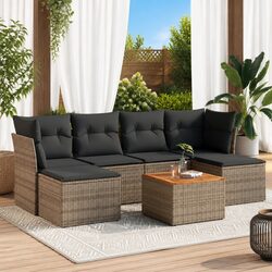 Your Outdoor Comfort – 7 Piece Grey Sofa Set with Cushions