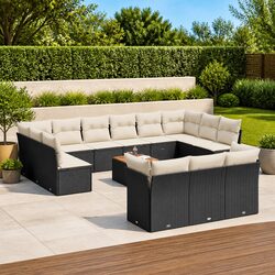 Your New 14 Piece Black Garden Sofa Set Awaits