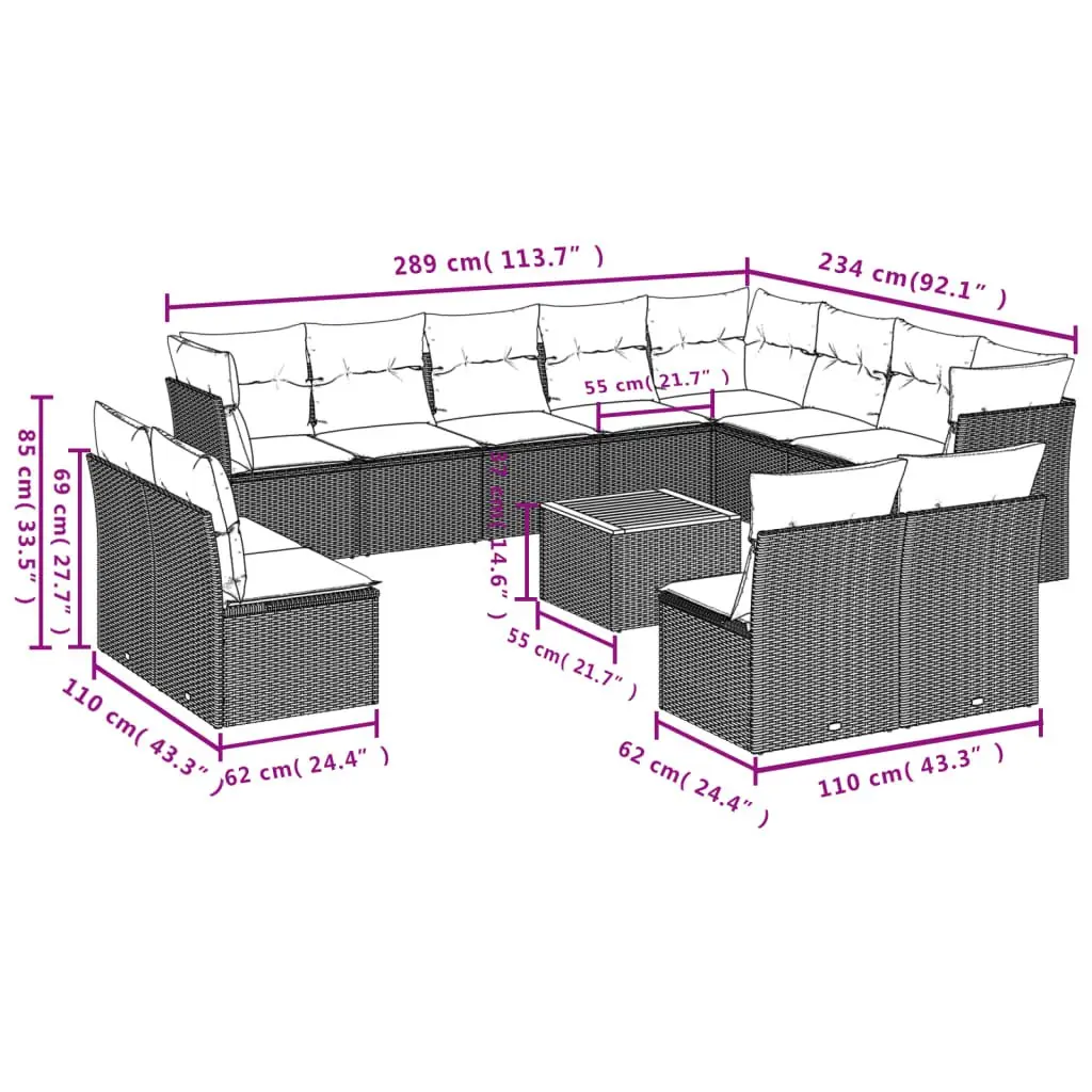 13 Piece Garden Sofa Set