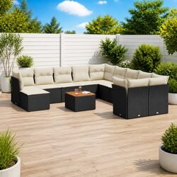 Friendly 12-Piece Black Sofa Set for Your Outdoor Space