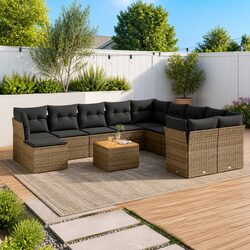 Your Ideal 12-Piece Garden Sofa Set - Grey with Cushions