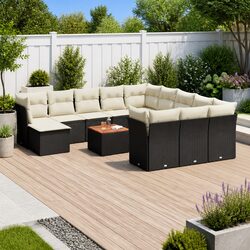 Your 13 Piece Black Garden Sofa Set Awaits