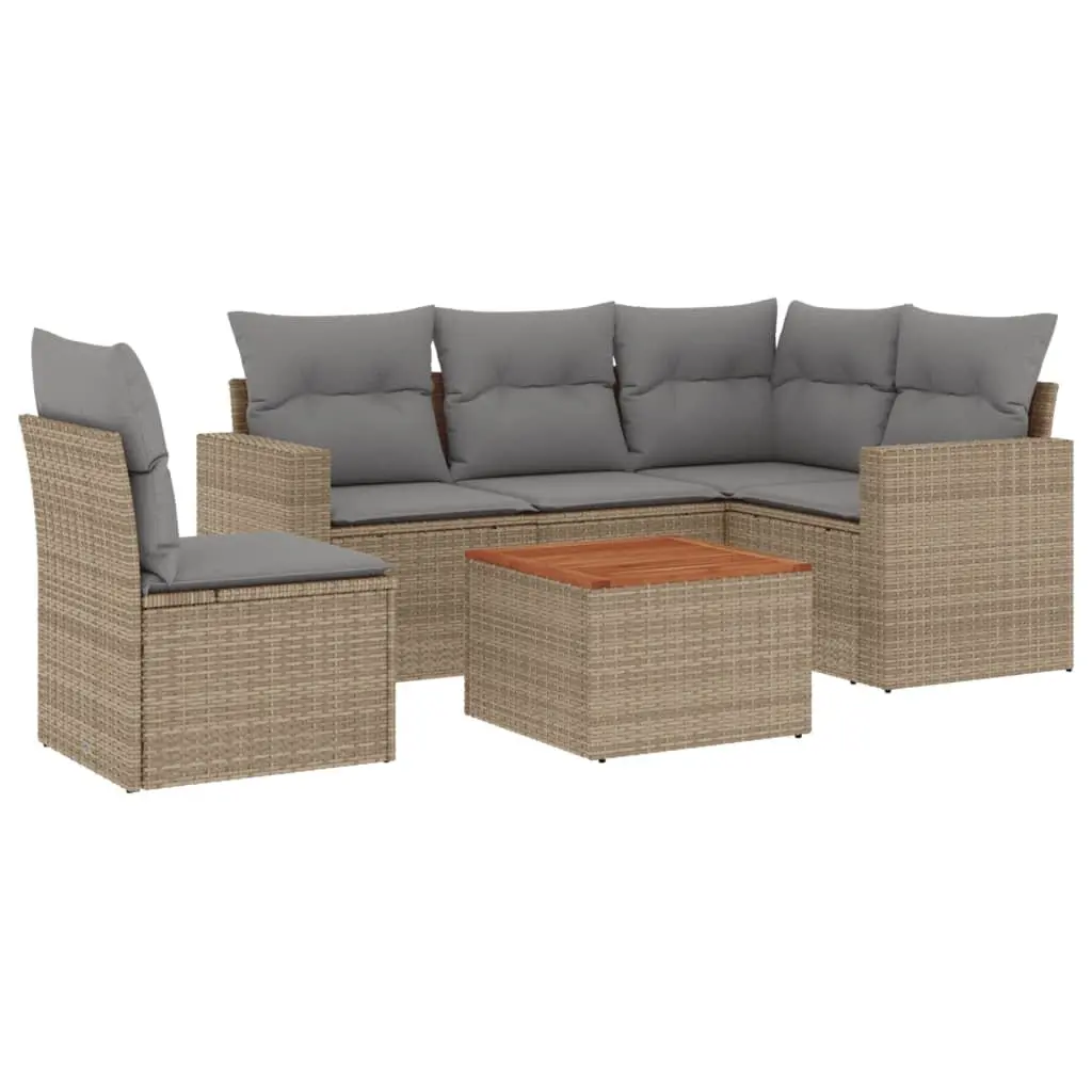 6 Piece Outdoor Sofa Set for Relaxing
