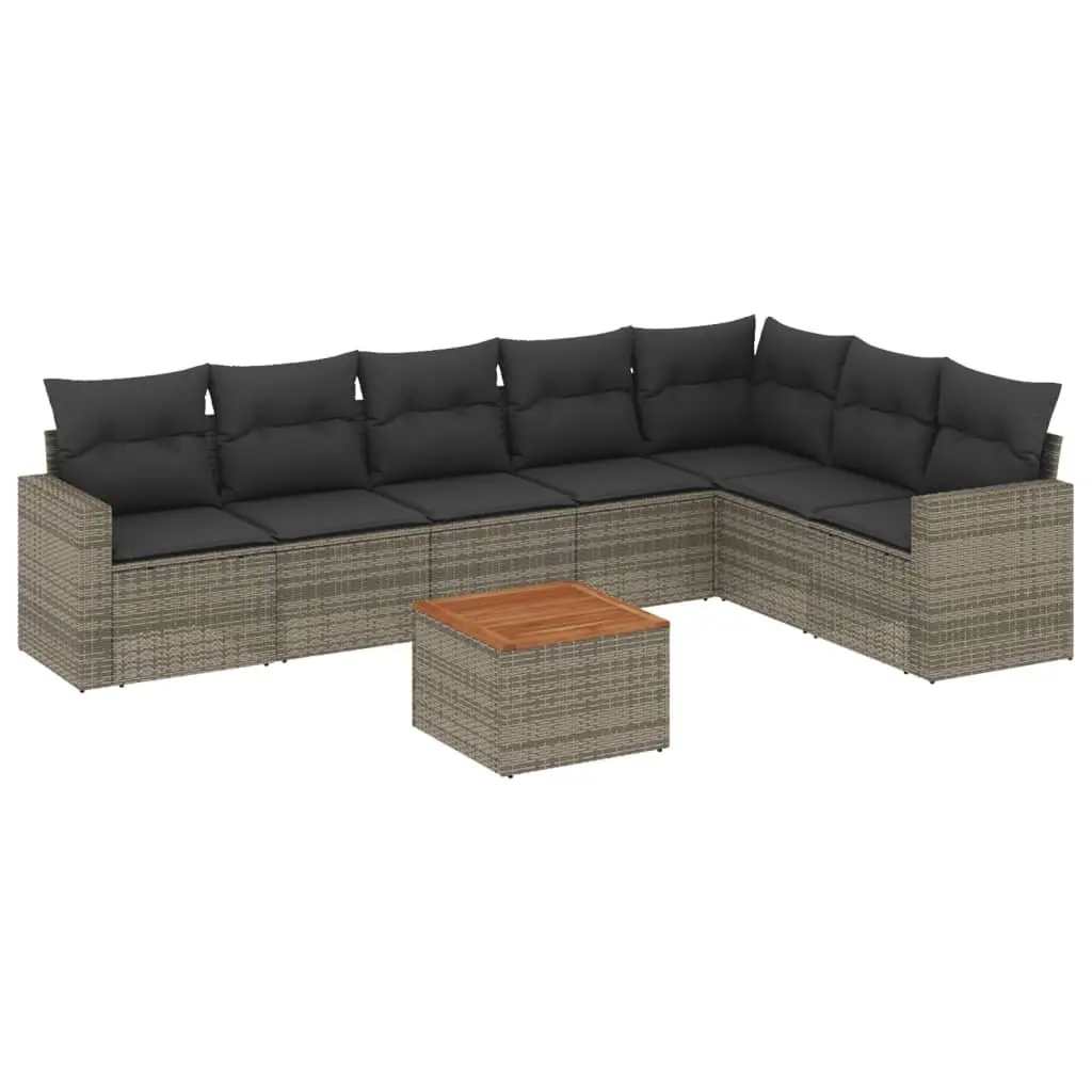 8 Piece Grey Garden Sofa Set
