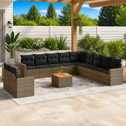 Your 12-Piece Grey Garden Sofa Set Awaits for Outdoor Fun